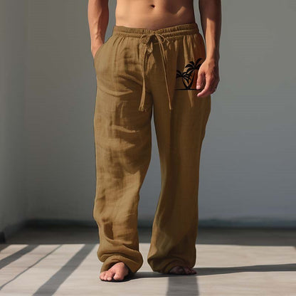 Coconut Tree Hawaiian Cotton Pants