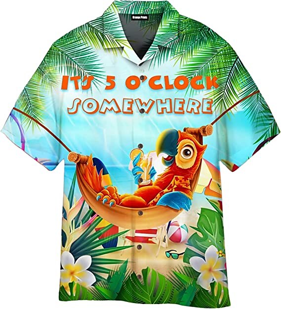 Coconut Tree Drink Print Hawaiian Shirt