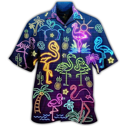 Flamingo Lights Aloha Shirt