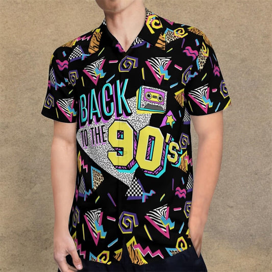 Retro 80s Geometric Aloha Shirt