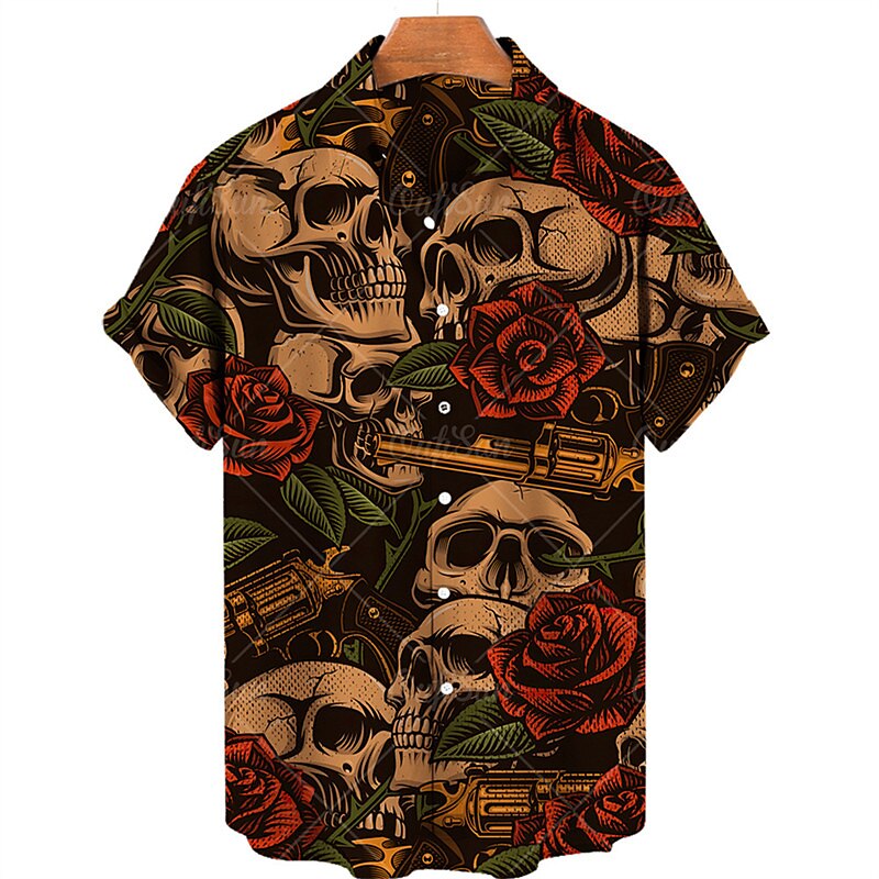 Floral Skull Summer Hawaiian Shirt