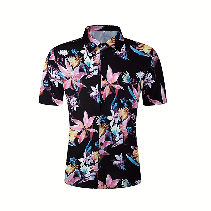 Camisa hawaiana de verano con flores tropicales y flores Camisa hawaiana