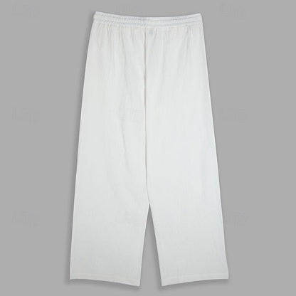 Casual Drawstring Straight-Leg Pants