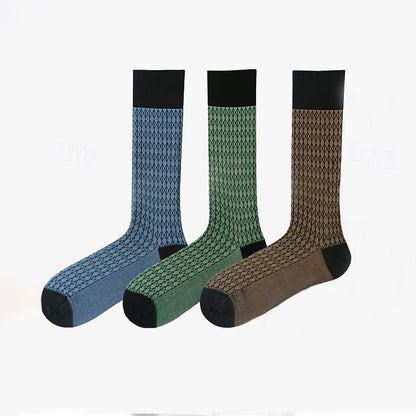 Thin Checkered Geometry Socks