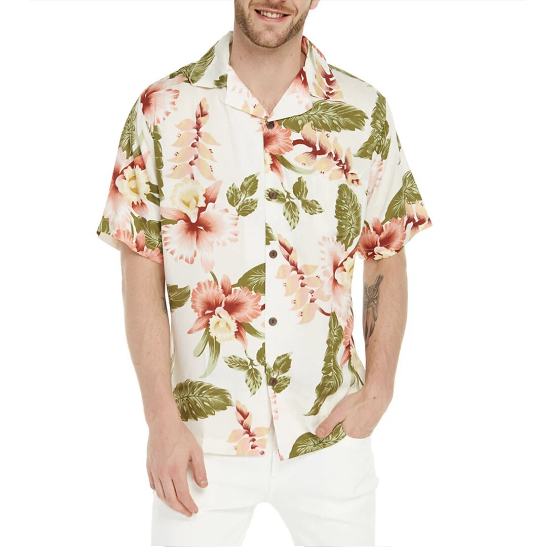 Camisa floral de manga corta deportiva, moda urbana, informal, para vacaciones