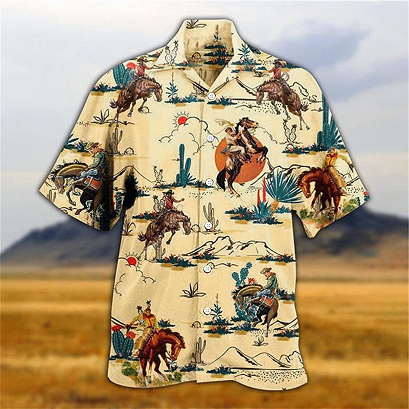 Kentucky Derby Cowboy Aloha Shirt