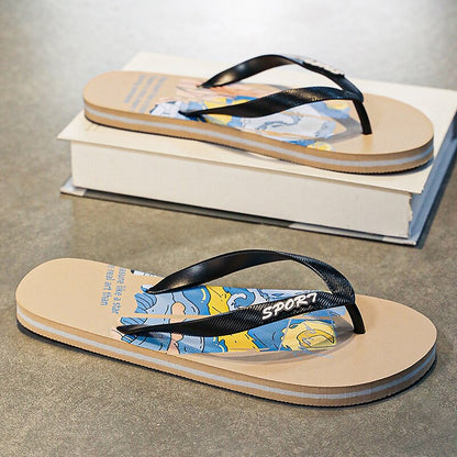 Artistic Flip-Flops – Blue & Yellow Print