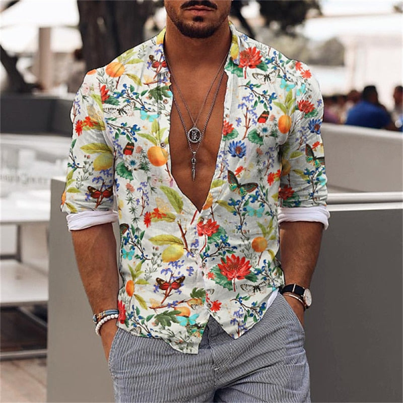 Floral Print Button-Down Shirt