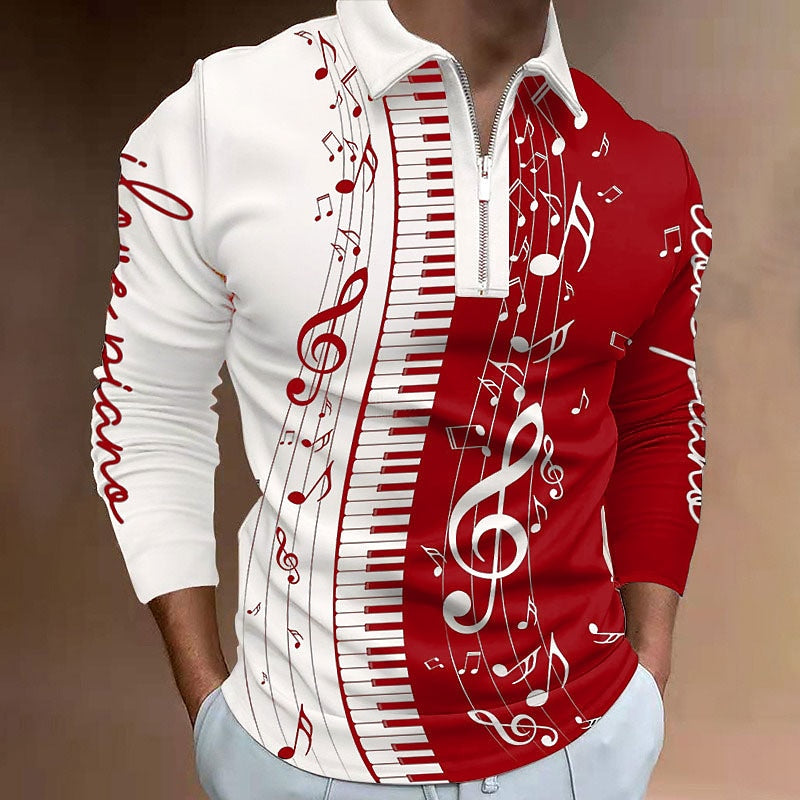 Music 3D Zip Polo