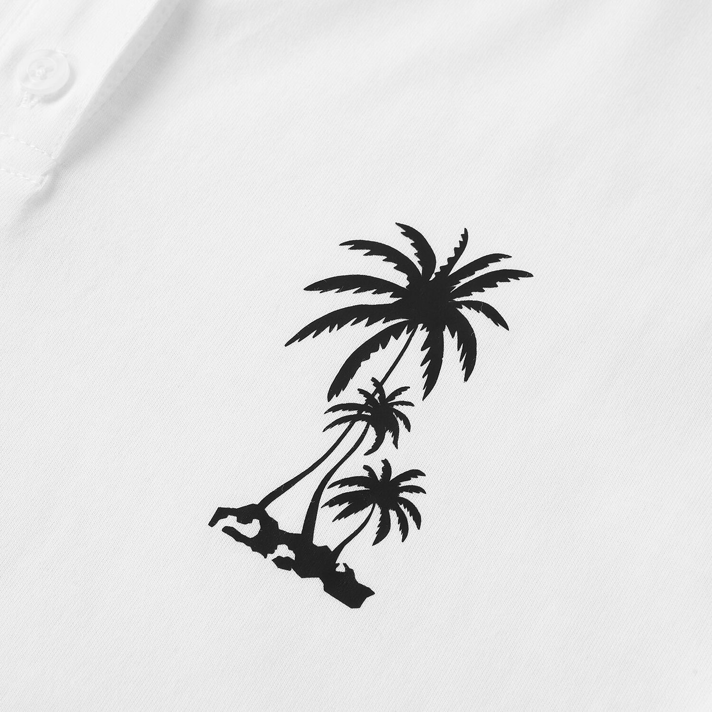 Coconut Tree Graphic Henley T-shirt