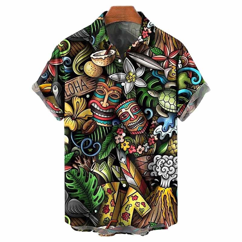 Tribal Totem Graphic Cartoon Shirt