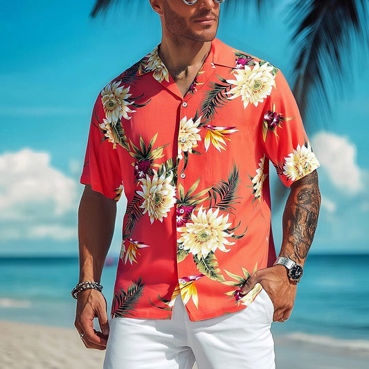 Floral Flowers Print Collared Shirt