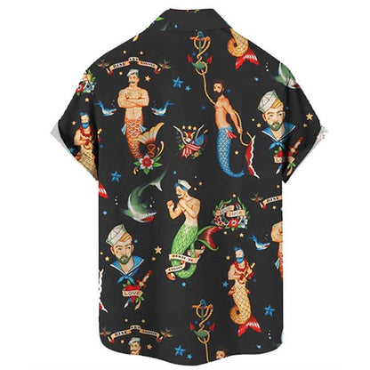 Mermaid Summer Hawaiian Aloha Shirt