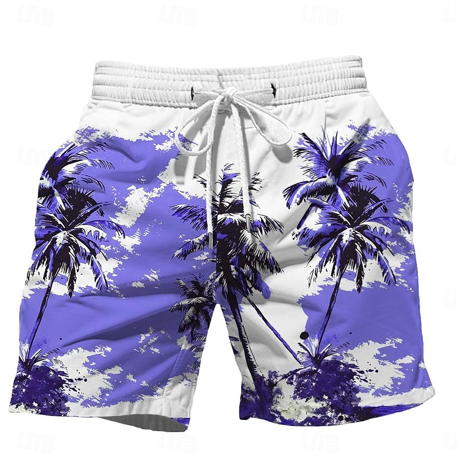 Pantalones cortos con estampados gráficos de plantas tropicales