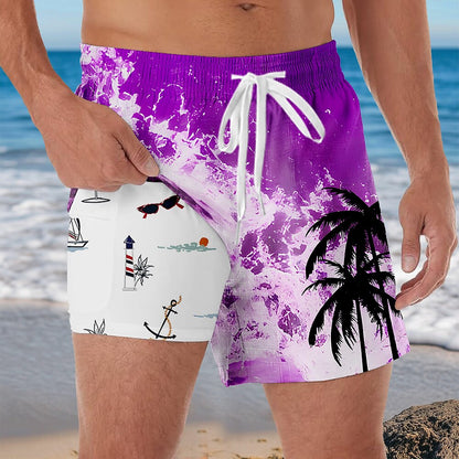 Coconut Tree Ocean 2-in-1 Board Shorts