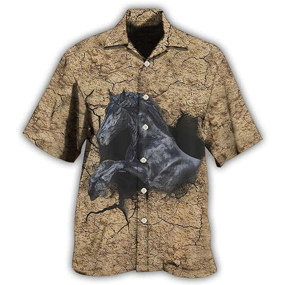 Graphic Horse Racing Shirt