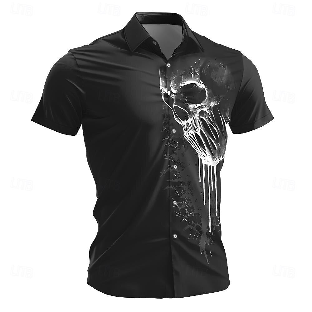 Camisa informal de uso diario con calavera oscura