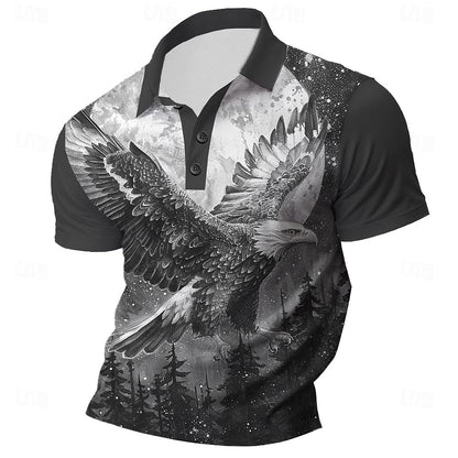 Eagle Print Polo Shirt