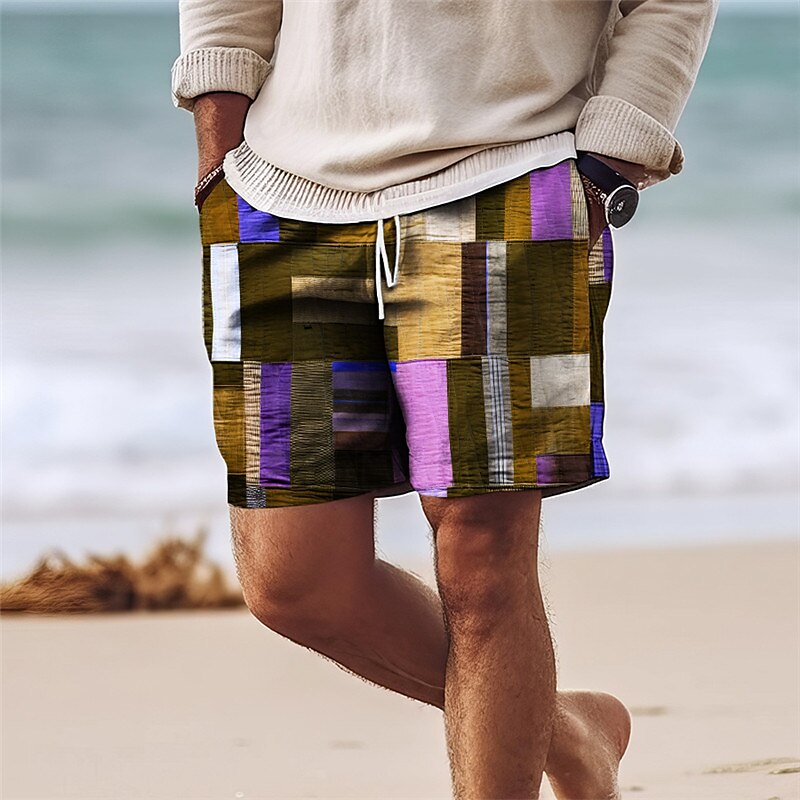 Color Block Patchwork Colorful Shorts