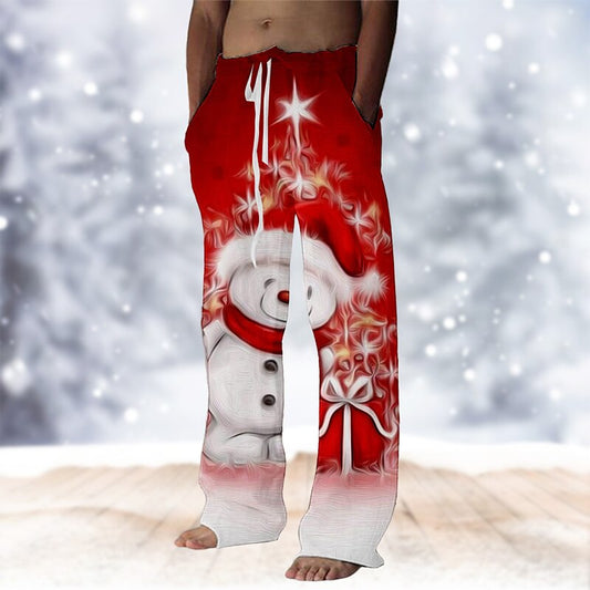 Christmas  Snowflake Drawstring Pants