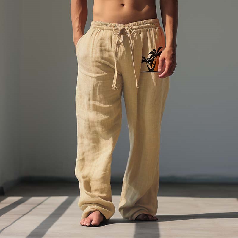 Coconut Tree Hawaiian Cotton Pants