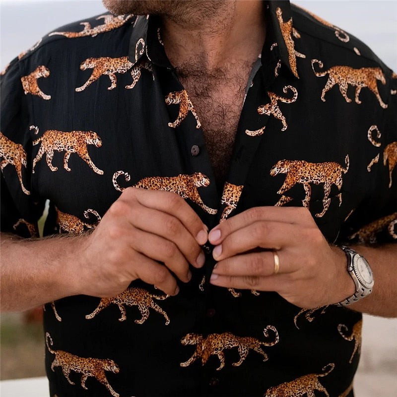 Leopard Print Aloha Shirt