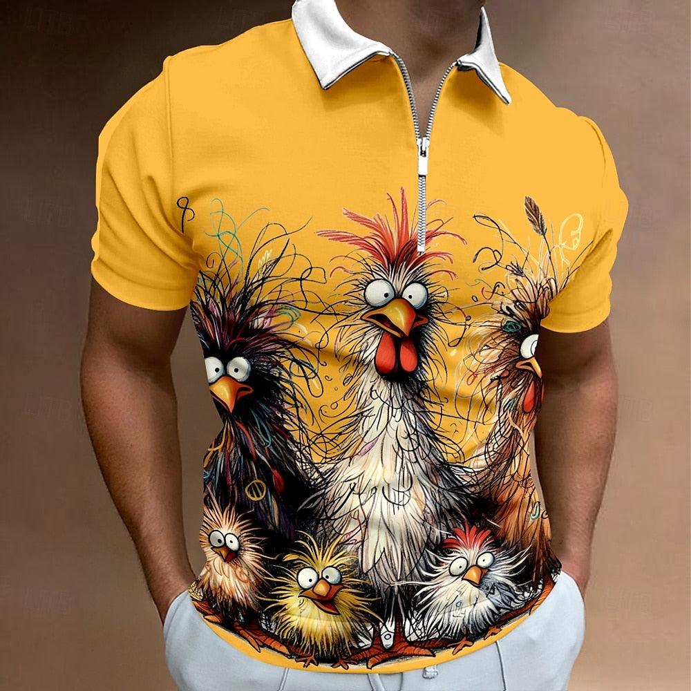 Chicken Quarter Zip Polo Shirt