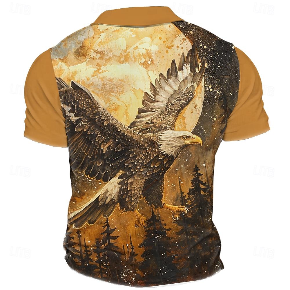 Eagle Print Polo Shirt