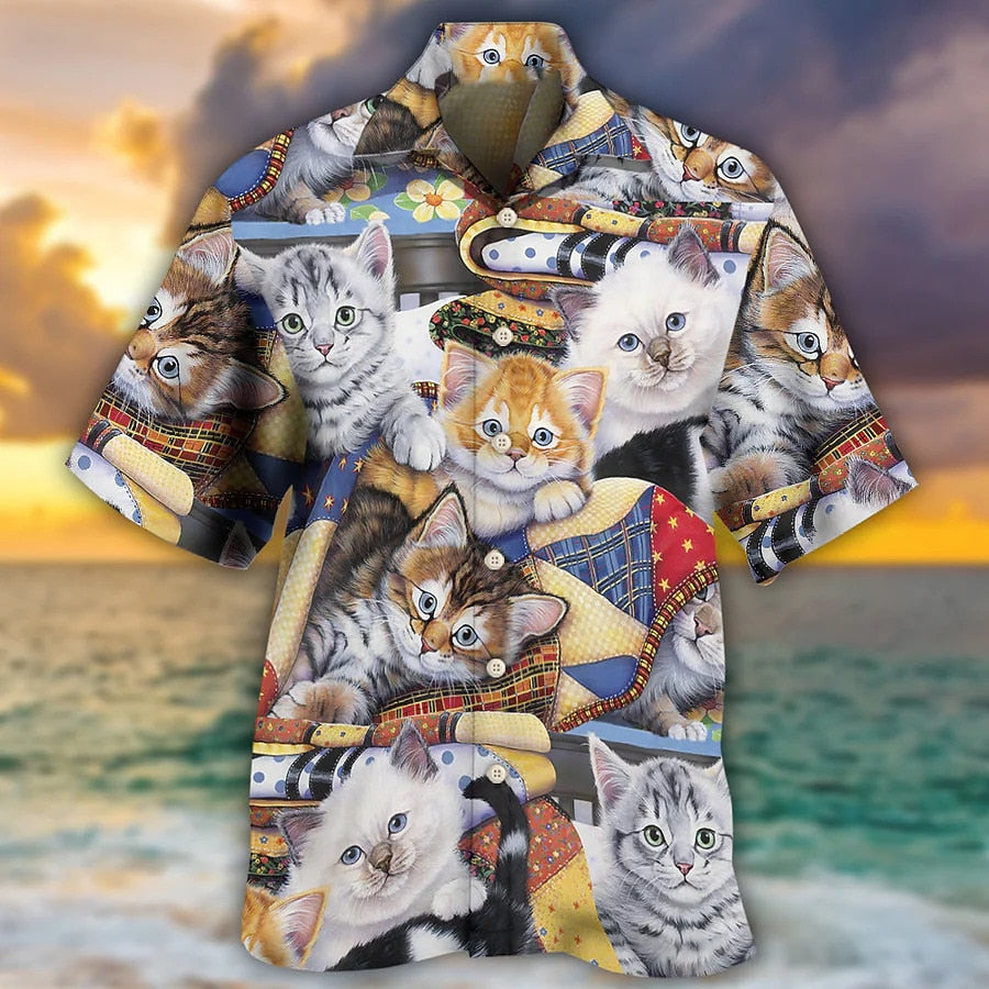 Cat Tropical Aloha Shirt