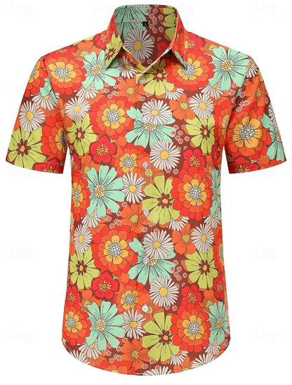 70s Retro Floral Aloha Shirt