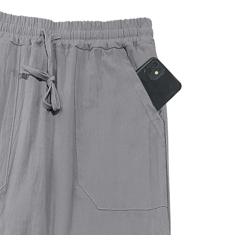 Classic Linen Straight-Leg Pants