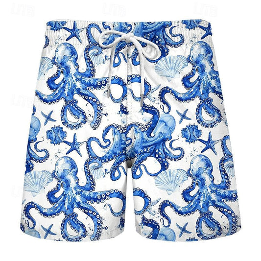 Graphic Prints Octopus Swimming Trunks Board Shorts