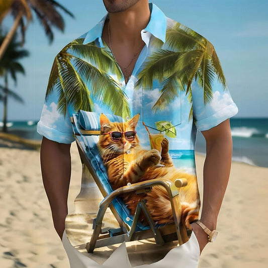 Cat Coconut Hawaiian Shirt