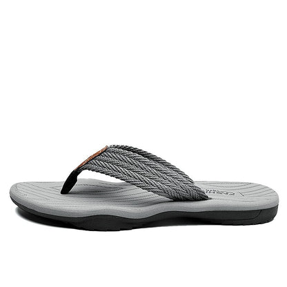 Casual Flip-Flops – Braided Straps & Textured Sole