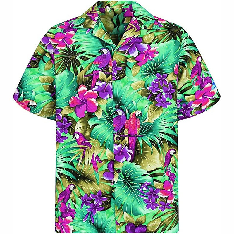 Floral Tropical Flowers Palm Leaf Shirt