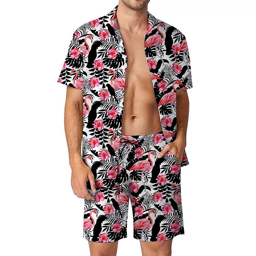 Hawaiian Flower Summer Shirt Set