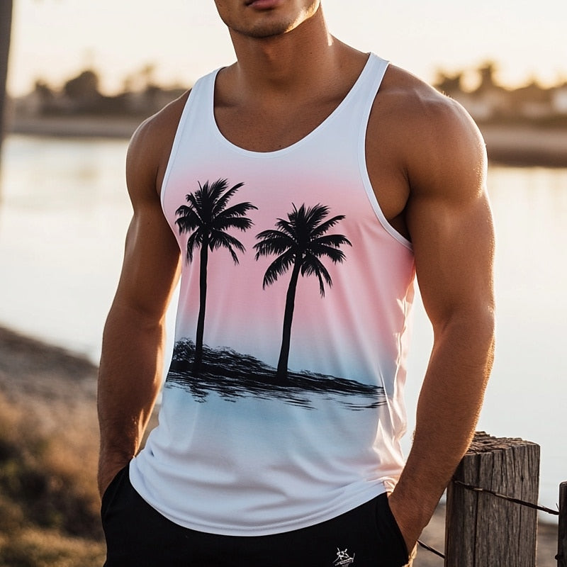 Coconut Tree Sleeveless Tank Top