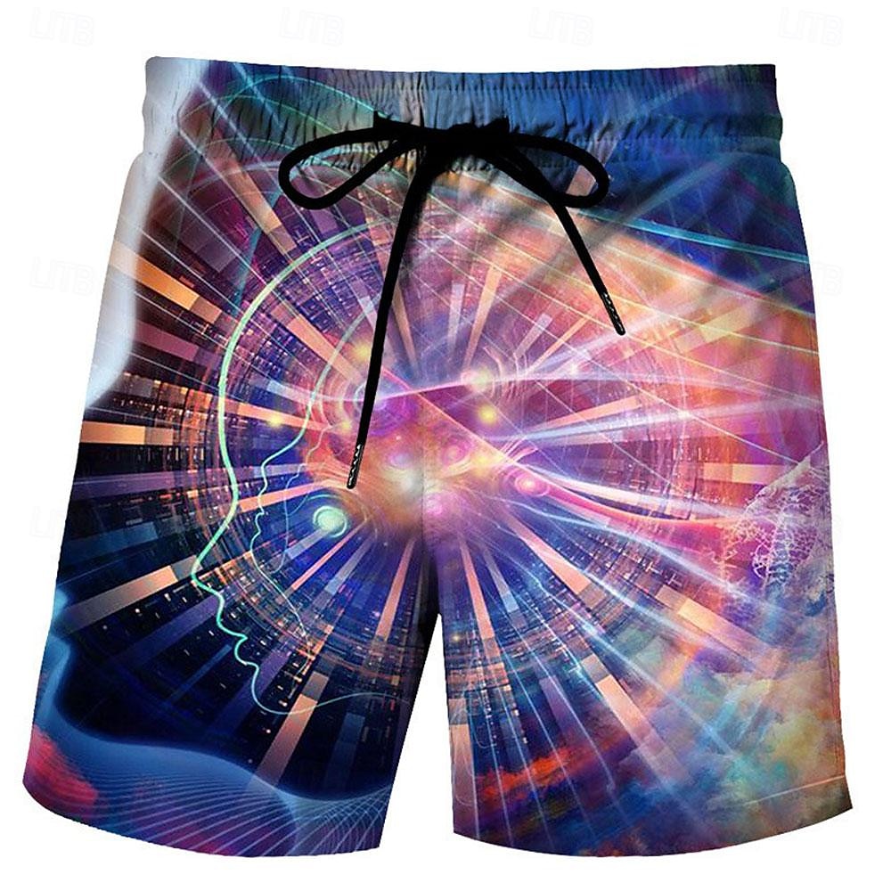 Graphic Gradient Color Swimming Shorts