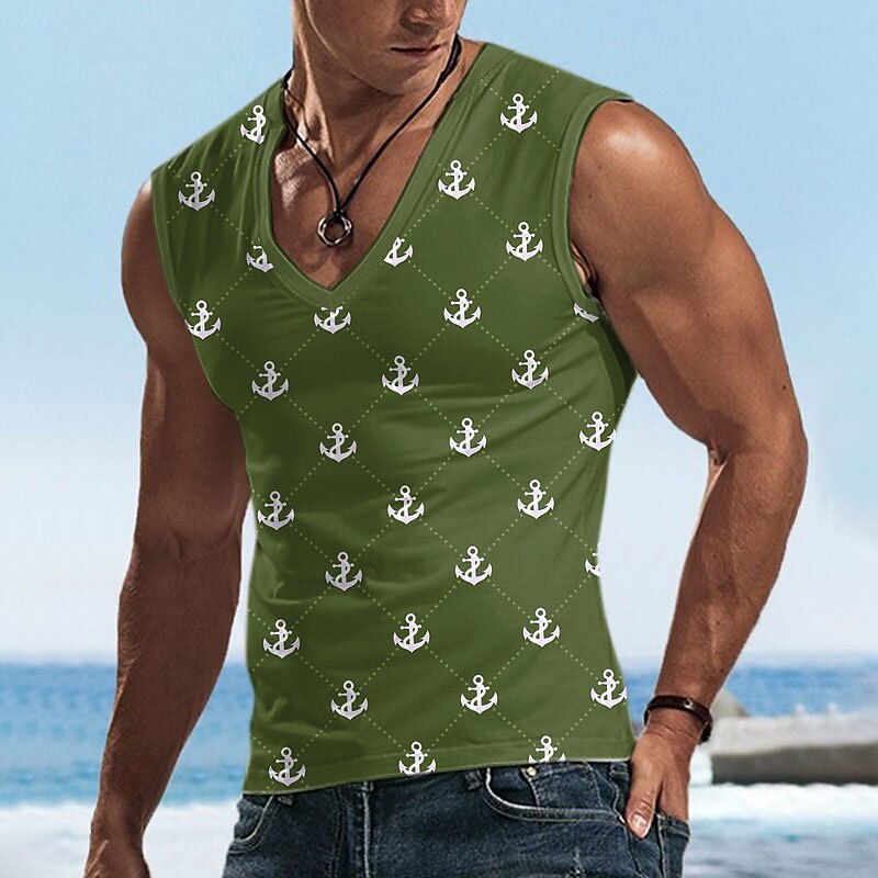 Anchor Argyle 3D Print V-Neck Tank