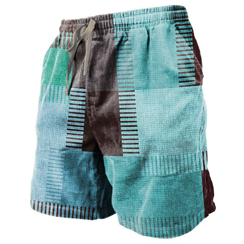 Color Block Stripe Patchwork Shorts