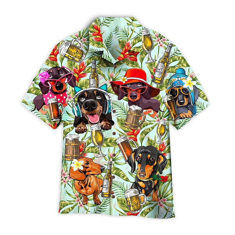 Camisa hawaiana de verano con estampado floral para perro