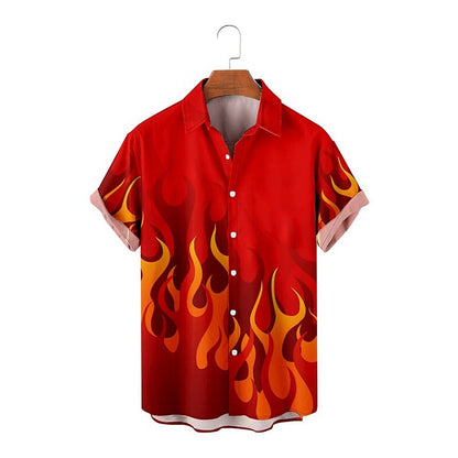 Abstract Daily Wear Flame Shirt