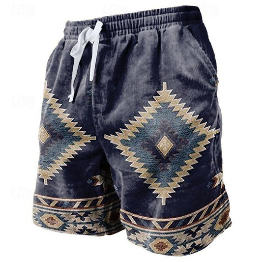 Geometric Pattern Graphic Prints Sweat Shorts