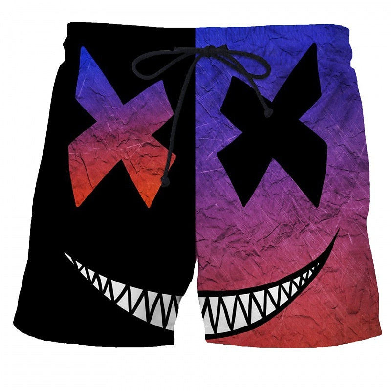 Prints Smile Face Swimming Shorts