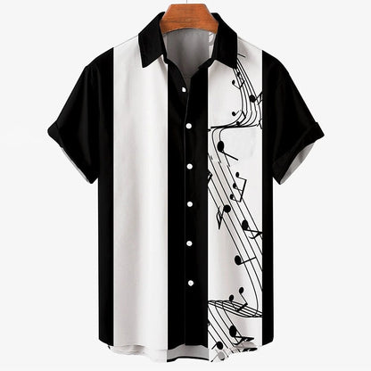 Camisa de manga corta con notas para bolos