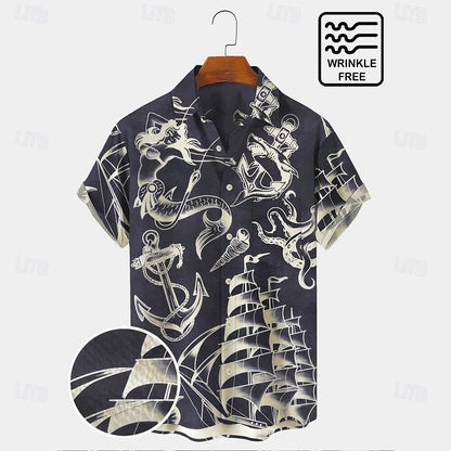 Vintage Fashion Mermaid Anchor Shirt