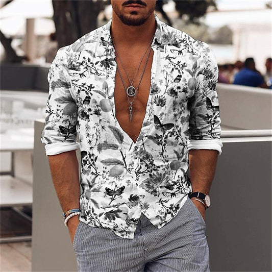 Floral Print Button-Down Shirt