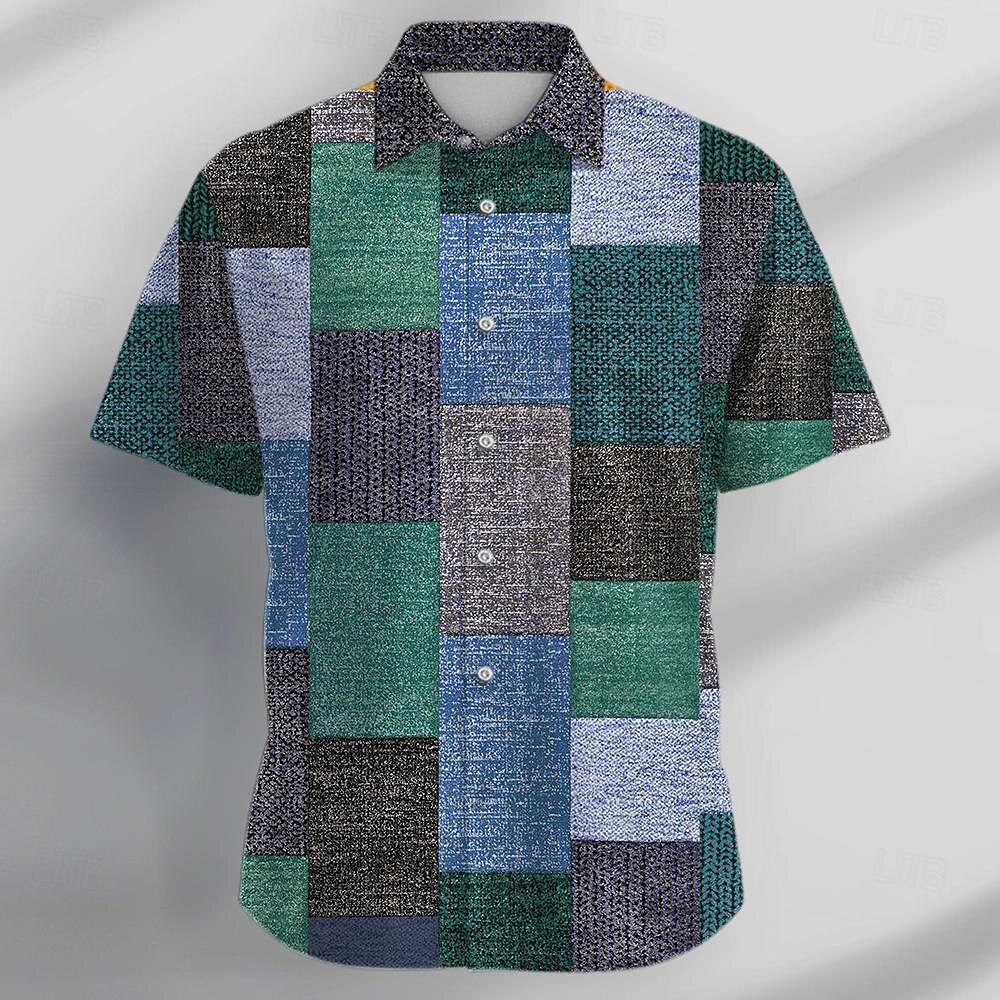 Geometric Pattern Color Block Shirt