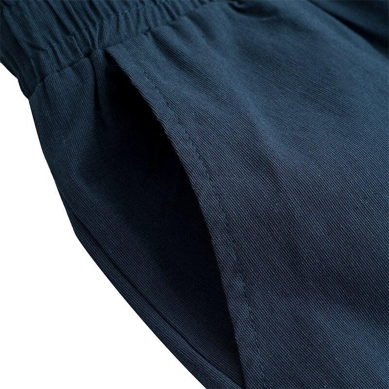 Simple Linen Drawstring Beach Pants