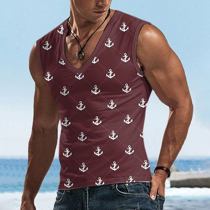 Anchor Argyle 3D Print V-Neck Tank